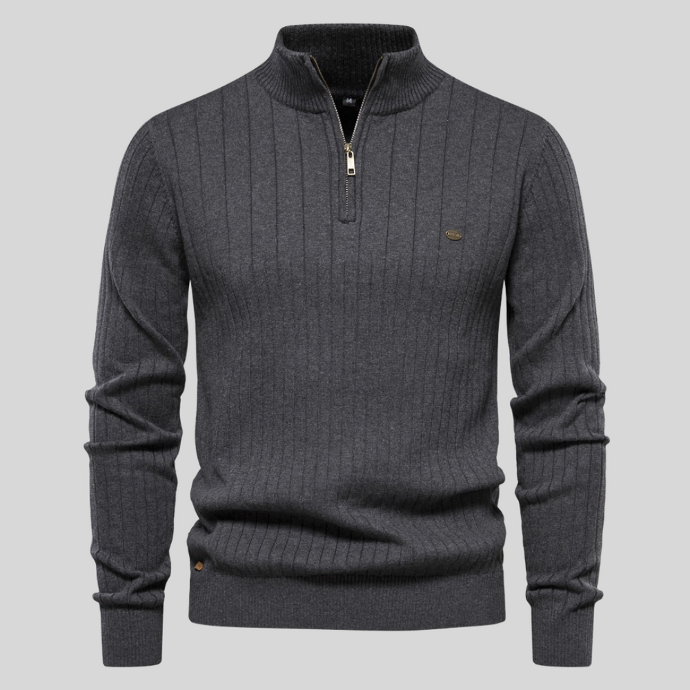 Suéter Con Media Cremallera Para Hombre
