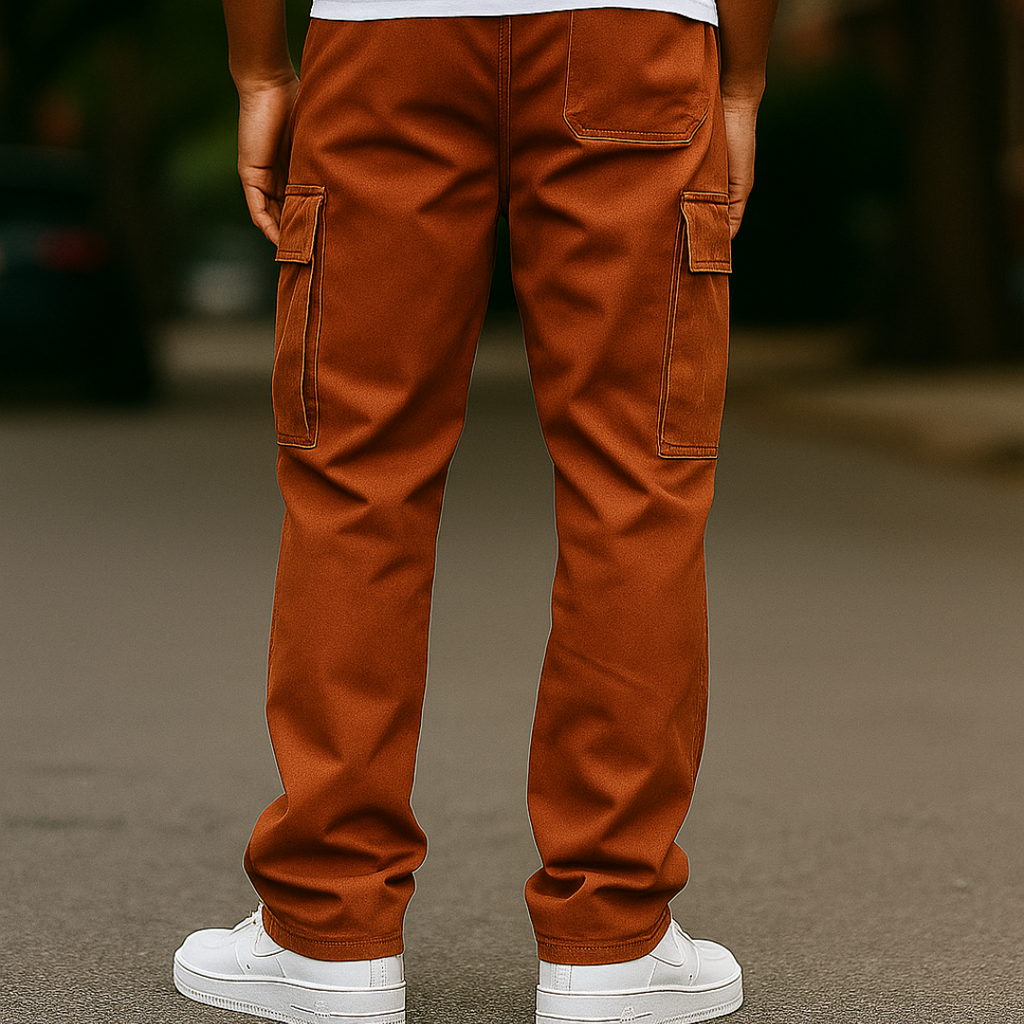 Pantalones Cargo De Pierna Ancha Para Hombre