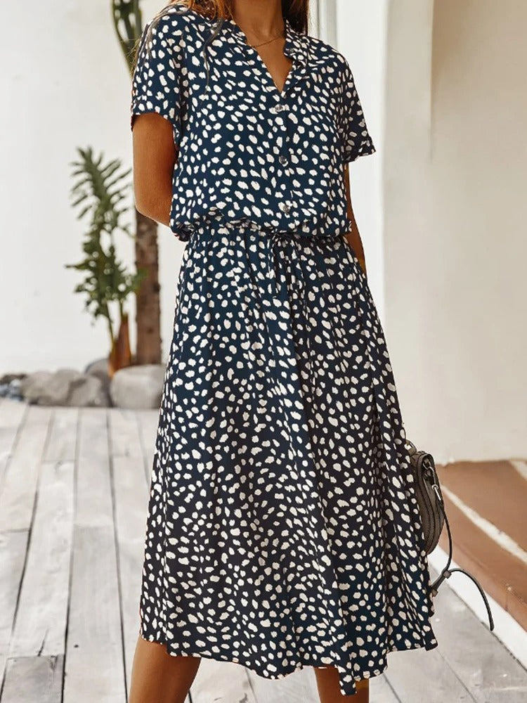 Vestido Camisero Midi Para Mujer